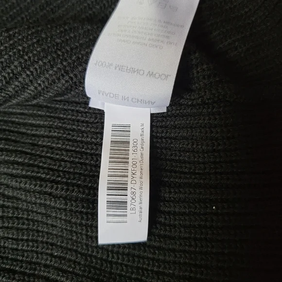 (sold) NWT Quince 100% Australian Merino Wool Duster Cardigan, Black, M 🐨 - Picture 8 of 14